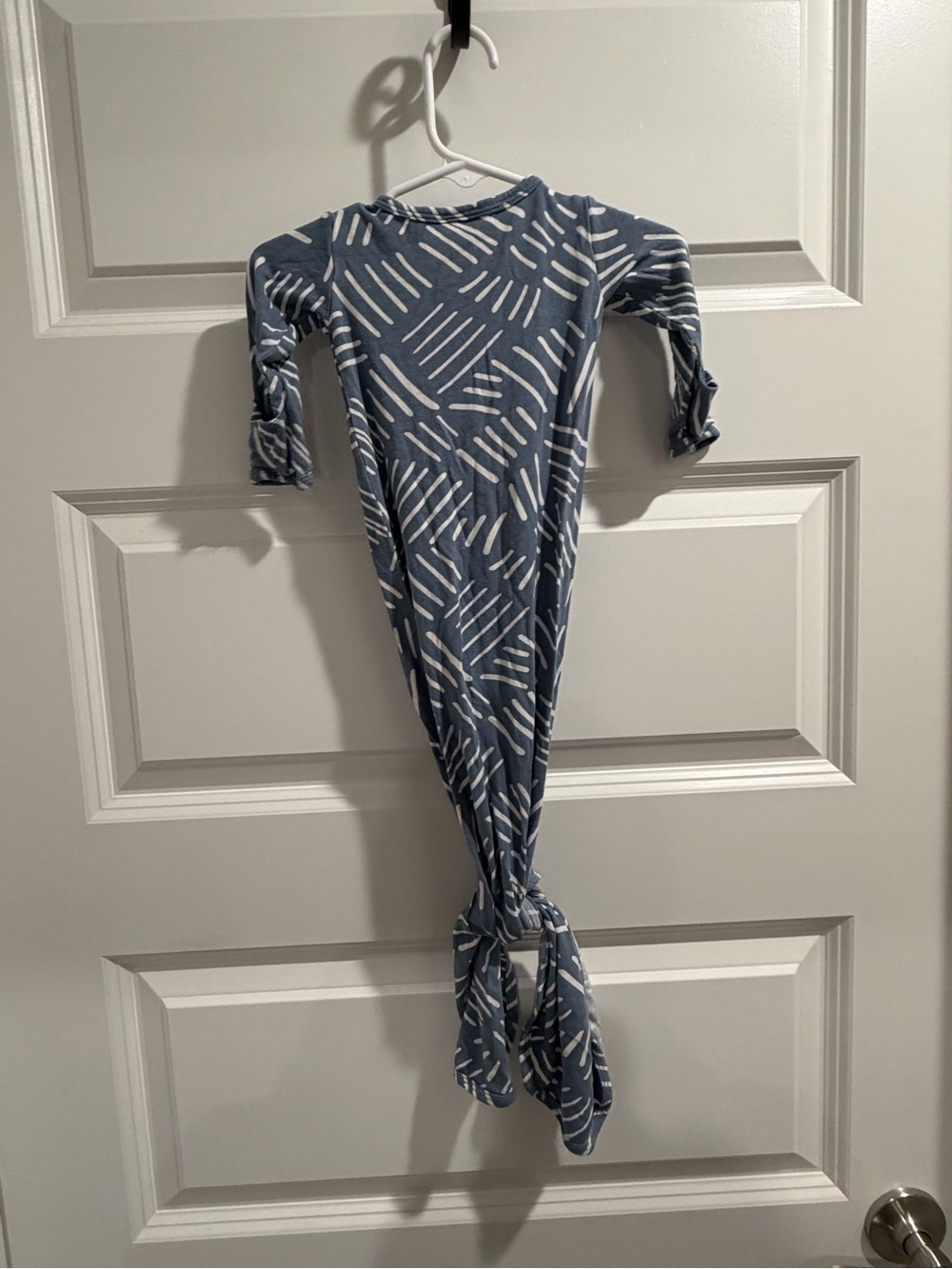 Lou Lou & Company Blue and White Knotted Baby Gown